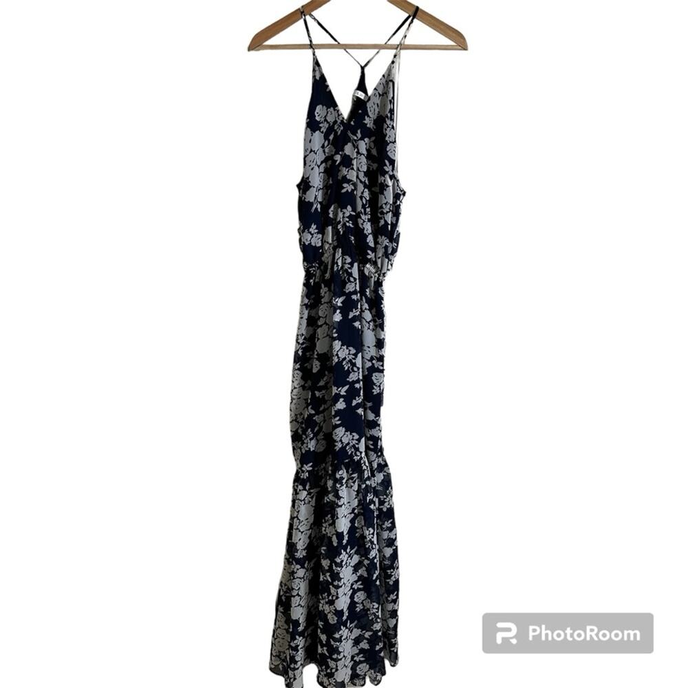 Ali &‎ Jay women’s cami maxi dress medium blue white floral